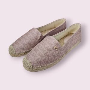 MICHAEL KORS Slip On Kendrick Espadrille Flats Size 7.5 Pink Rare NEW